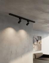 Kit Trilho Eletrificado 50cm com 2 Spots 7w Iluminação Led Minimalista Bivolt 3k 4k 6k Quente Neutro Frio Luminária Preta e Branca Moderna Casa Sala