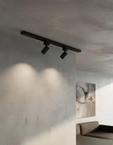 Kit Trilho Eletrificado 50cm com 2 Spots 7w Led Minimalista Moderno Bivolt Casa Sala Iluminação 3000k 4000k 6000k Luminária Preto e Branco Orientável