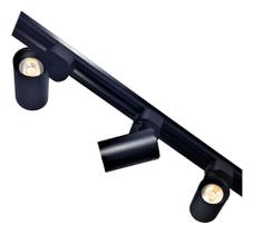 Kit Trilho Eletrificado 80cm + 3 Spot Led 7w Preto Ou Br Kit Trilho Eletrificado 80cm + 3 Spot Led 7w Preto Ou Br