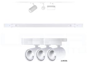 Kit trilho eletrificado sobrepor 1m + 3 spots 10w branco quente 3000k bivolt direcionavel Kit trilho eletrificado sobrepor 1m + 3 spots 10w branco quente 3000k bivolt direcionavel