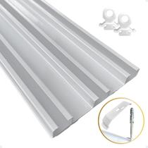 Kit Trilho Suiço Triplo Max Cortina Wave Teto Cortineiro Instalação Tamanho 1,0m á 4,0m Kit Trilho Suiço Triplo Max Cortina Wave Teto Cortineiro Instalação Tamanho 1,0m á 4,0m