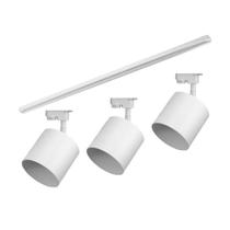Kit Trilho Taschibra Com 3 Spot Track Ar111 Gu10 Bivolt Branco Kit Trilho Taschibra Com 3 Spot Track Ar111 Gu10 Bivolt Branco