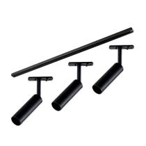 Kit Trilho Taschibra Com 3 Spot Track Mr11 Gu10 Bivolt Preto