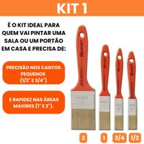 Kit Trincha Pincel para Pintura Parede Profissional 1/2 3/4 1 e 2 polegadas - Kit Trincha Pincel para Pintura Parede Profissional 1/2 3/4 1 e 2 polegadas -