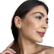 Kit Trio 1 2 3 Furos Argolas Brincos Lisa Banhada Ouro