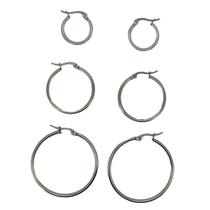 Kit Trio Argola AÇO 3 Par Brinco Argola Lindos Antialérgico Aço Inox Prata ou Dourados