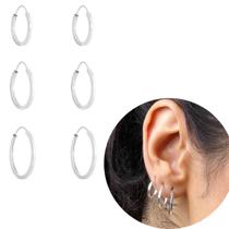 Kit Trio Argolas Redondas Prata 925 legitima 13mm/15mm/17mm Kit Trio Argolas Redondas Prata 925 legitima 13mm/15mm/17mm