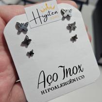 Kit Trio Brincos Borboleta Feminino Kit Com 3 Unidades