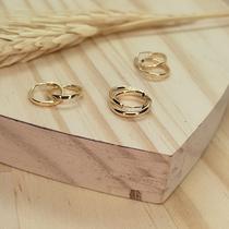 Kit trio Brincos Ouro 18k grossinhos Kit trio Brincos Ouro 18k grossinhos