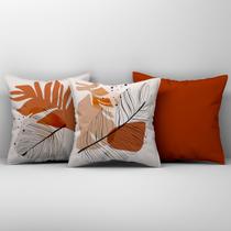 Kit Trio Capas de Almofadas Estampadas em Veludo Suede 45cm x 45cm - Decoração para Sala Moderna Sofisticada Sofá Quarto Cama 3 Peças