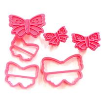 Kit Trio Cortador e Marcador Borboleta - D250681 - Ideal para Docinhos Personalizados