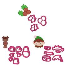 Kit Trio Cortador Natal Azevinho Duende Rena 5cm para Pasta - D240028 D240029 D240030 Kit Trio Cortador Natal Azevinho Duende Rena 5cm para Pasta - D240028 D240029 D240030