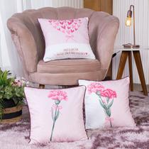 Kit Trio de Almofadas Melhor Mãe do Mundo Estampadas Cheias em Veludo Suede com Enchimento em Refil Silicone - Decoração Luxo Dia das Mães