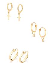 Kit Trio de Argolas Rommanel Banhado Ouro 18k