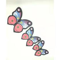 Kit Trio De Borboleta De Madeira MDF Para Enfeite De Parede Decoração De Jardins Interiores Tamanho G *Envio Aleatório*