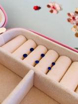 kit trio de brincos 3 pares de brincos Antialérgicos modelo ponto de luz Azul real