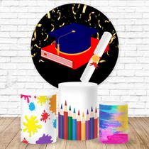 Kit Trio de Capas Cilindro + Painel Tema ABC Veste Fácil 3d Sublimado C/elástico Festa Aniversario Kit Trio de Capas Cilindro + Painel Tema ABC Veste Fácil 3d Sublimado C/elástico Festa Aniversario