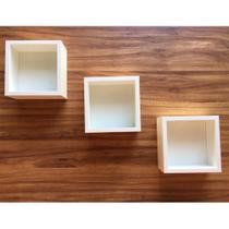 Kit Trio De Nichos 30x30x15cm Com Fundo Mdf Brancotx 15mm Kit Trio De Nichos 30x30x15cm Com Fundo Mdf Brancotx 15mm