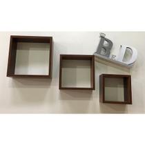 Kit Trio De Nichos Mdf 15mm Marrom Nova Imbuia