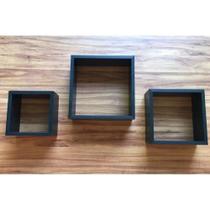 Kit Trio De Nichos Mdf 15mm Preto Tx, Quadrinhos Para Enfeit