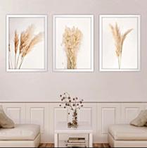 KIT TRIO DE QUADROS FOLHAGEM BOHO 53x72x1 cm KIT TRIO DE QUADROS FOLHAGEM BOHO 53x72x1 cm