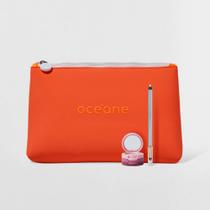 Kit Trio de Sombras Rose Sparkle + Lápis para Olhos Prata + Nécessaire Neoprene Laranja 4you (3 Produtos)