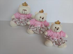 Kit Trio De Ursinhos Para Nicho Princesa Rosa Florence Realeza Coroa - PolyBaby Kit Trio De Ursinhos Para Nicho Princesa Rosa Florence Realeza Coroa - PolyBaby