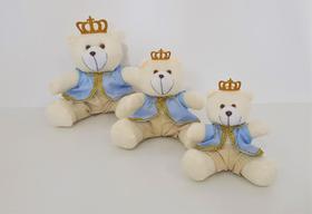 Kit Trio De Ursinhos Para Nicho Realeza Azul Bebê Príncipe Coroa - PolyBaby Kit Trio De Ursinhos Para Nicho Realeza Azul Bebê Príncipe Coroa - PolyBaby