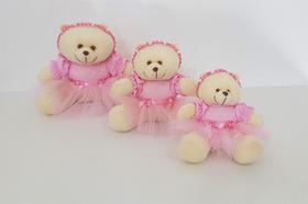 Kit Trio De Ursinhos Para Nicho Ursa Bailarina Rosa - PolyBaby Kit Trio De Ursinhos Para Nicho Ursa Bailarina Rosa - PolyBaby