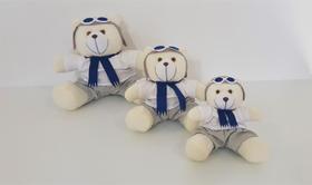 Kit Trio De Ursinhos Para Nicho Urso Aventureiro Aviador Azul Marinho - PolyBaby Kit Trio De Ursinhos Para Nicho Urso Aventureiro Aviador Azul Marinho - PolyBaby
