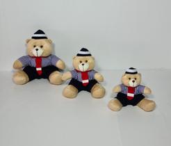 Kit Trio De Ursinhos Para Nicho Urso Marinheiro Náutico Caramelo - PolyBaby Kit Trio De Ursinhos Para Nicho Urso Marinheiro Náutico Caramelo - PolyBaby