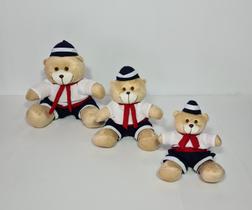 Kit Trio De Ursinhos Para Nicho Urso Navegante Marinheiro Caramelo - PolyBaby