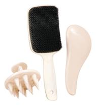 Kit Trio Escovas Desembaraçante Massageador Magica Curva