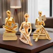Kit Trio Estátua Decorativa Enfeite Sala Rack Estante Casa Bailarina Yoga Figura Pensandora Estudante Trabalho - Kit Trio Estátua Decorativa Enfeite Sala Rack Estante Casa Bailarina Yoga Figura Pensandora Estudante Trabalho -