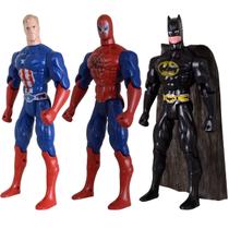 Kit Trio Heróis Batmam Homem Aranha Capitão America 29cm