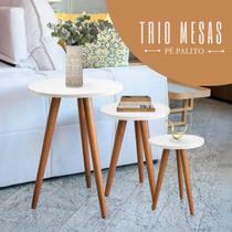 Kit Trio Jogo de Mesas Lateral Decorativas Kit Trio Jogo de Mesas Lateral Decorativas