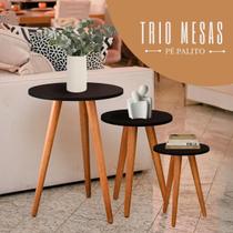 Kit Trio Jogo de Mesas Lateral Decorativas Kit Trio Jogo de Mesas Lateral Decorativas