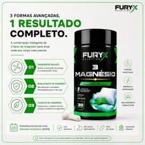 Kit Trio Magnésio, Quelato, Magnésio Taurato, 3 Potes, Furyx Kit Trio Magnésio, Quelato, Magnésio Taurato, 3 Potes, Furyx