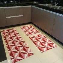 Kit Trio Passadeira Cozinha Antiderrapante Geometrico - bello lar decorações