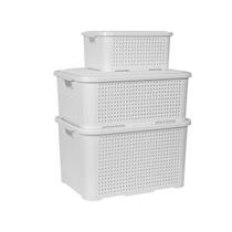 Kit Trio PMG Caixa Organizadora Rattan Preto Branco Marsala 3L, 10 e 18L Kit Trio PMG Caixa Organizadora Rattan Preto Branco Marsala 3L, 10 e 18L