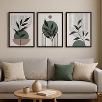 kit trio quadros abstratos BOHO 53x72x1 cm