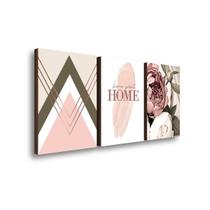 Kit Trio Quadros Decorativo Home Sweet Home Sala E Quarto