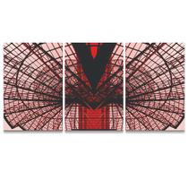 Kit Trio Quadros Decorativos Abstrato Vermelho Parede Sala Kit Trio Quadros Decorativos Abstrato Vermelho Parede Sala