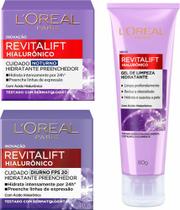Kit Trio Revitalift Hialurônico Diurno/noturno + Limpeza