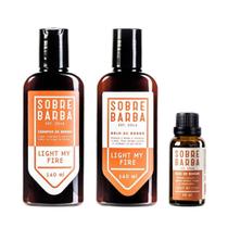 Kit Trio SOBREBARBA - Shampoo + Balm + Oleo para Barba Light My Fire