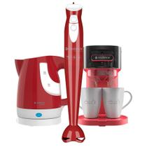 Kit Trio Vermelho Cadence - Cafeteira - Chaleira - Mixer