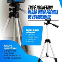 Kit Tripé 1 Metro Alumínio Universal para Celular e Câmera com Adaptador e Cabeça Articulada 3 Vias