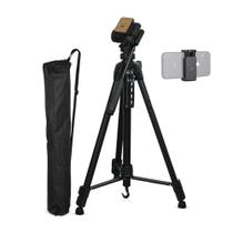Kit - Tripé Câmera c/ Cabeça Hidráulica e Suporte Celular Greika 1,60m WT3716 + Bolsa