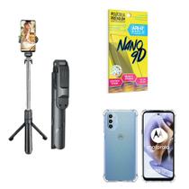 Kit Tripé de Selfie + Capinha Motorola G31 + Película 9D