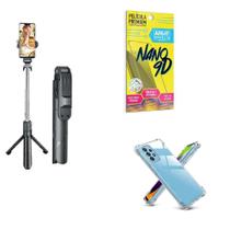 Kit Tripé De Selfie + Capinha Motorola G53 5G + Película 9D